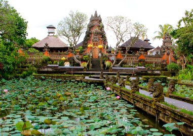 An Ubud water temple built in homage to Goddess Saraswati, who
is the goddess of literature, learnin