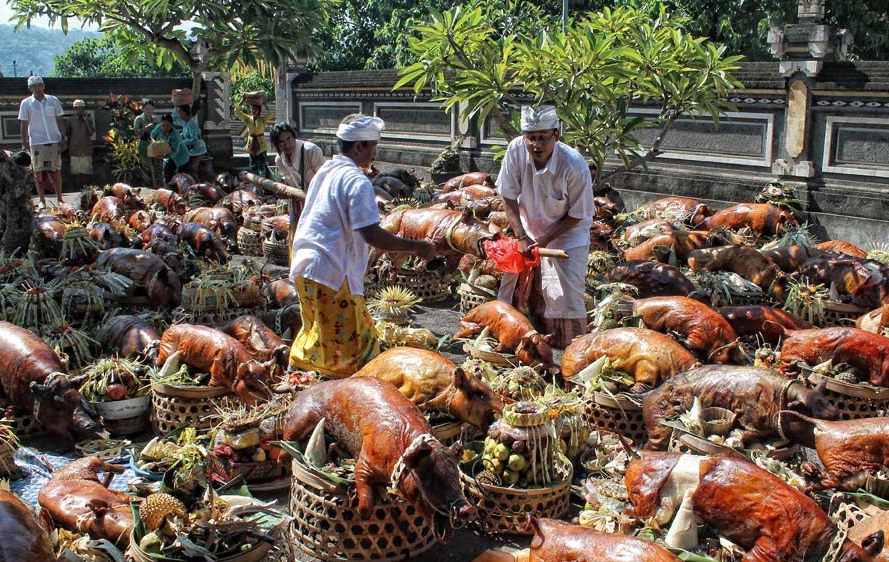 Held at least two times annually on Sash Kasah (the first month in the
Balinese calendar) in the vil