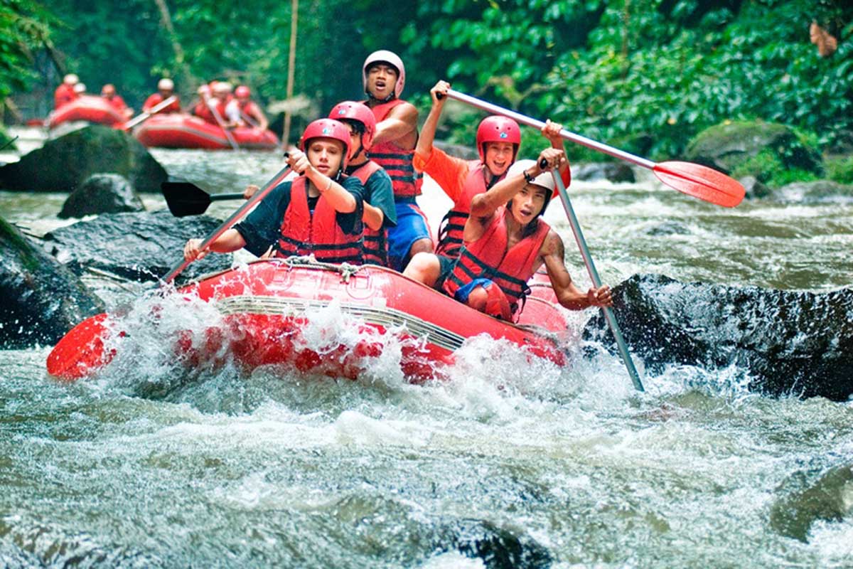

There are a number of rafting options in Bali and while the
rapids are far from Amazonian in their